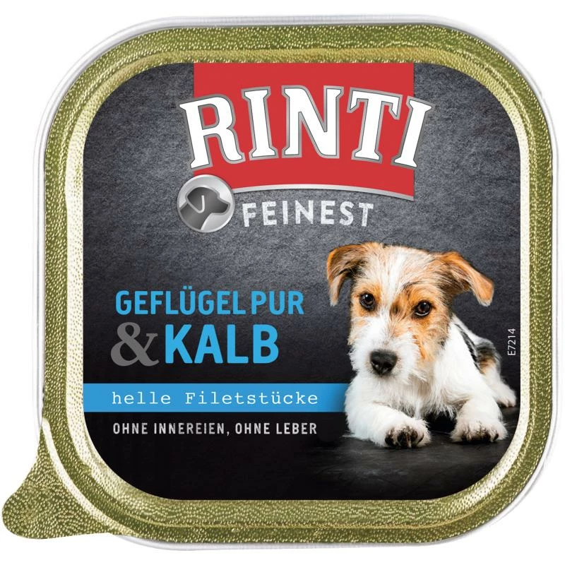 Rinti Feinest Geflügel Pur & Kalb | 11x 150g Hundefutter Nass