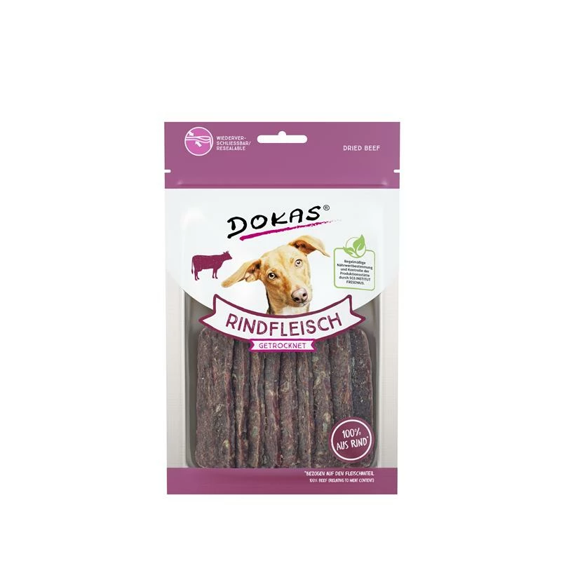 Dokas Hunde Snack Rindfleisch Getrocknet | 12x70g Hundesnack