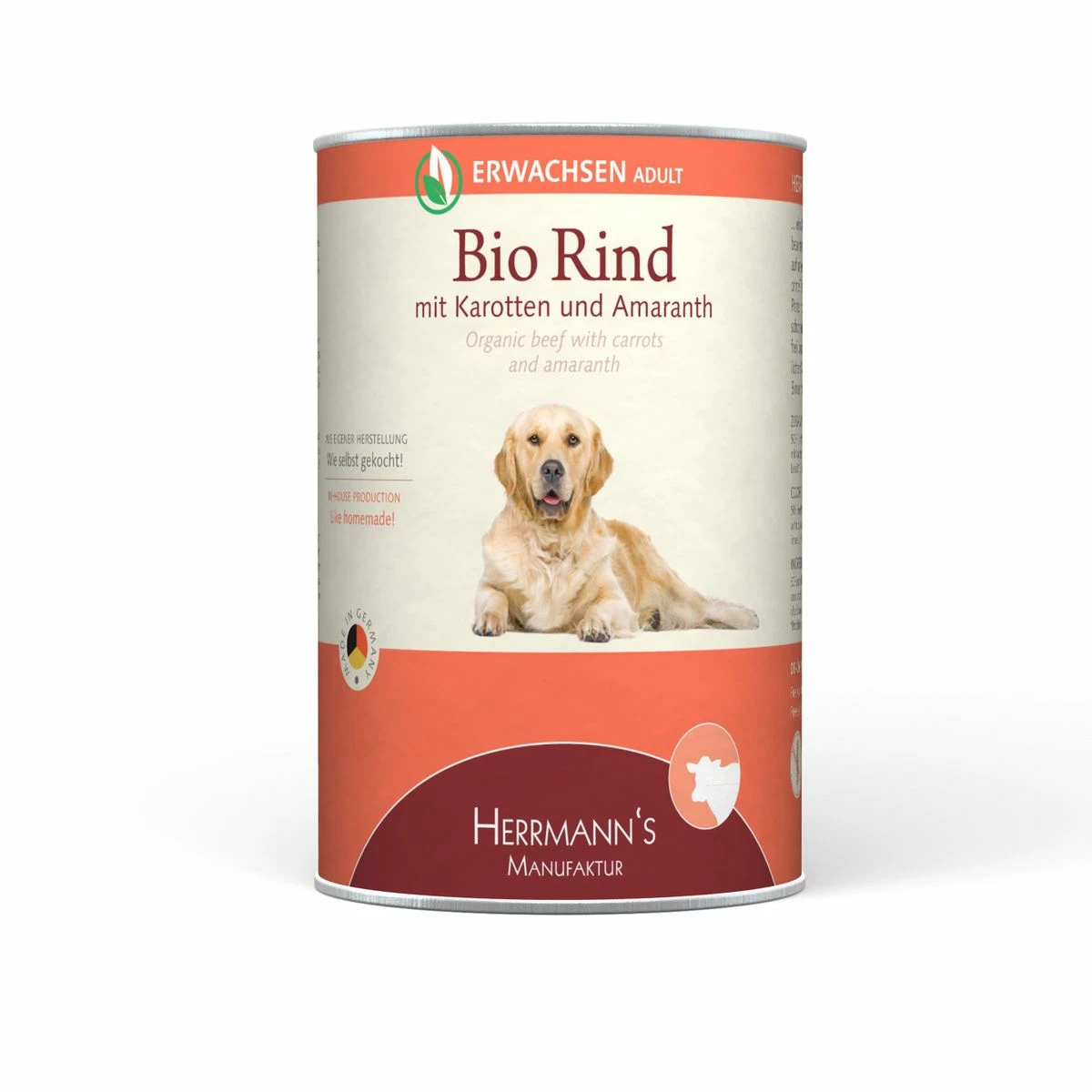 Herrmanns Erwachsen Bio-Rind | 12x 400g Hundefutter Nass