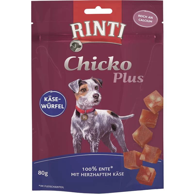 RINTI Chicko Käsewürfel Mit Ente | 12x 80g Hundesnack