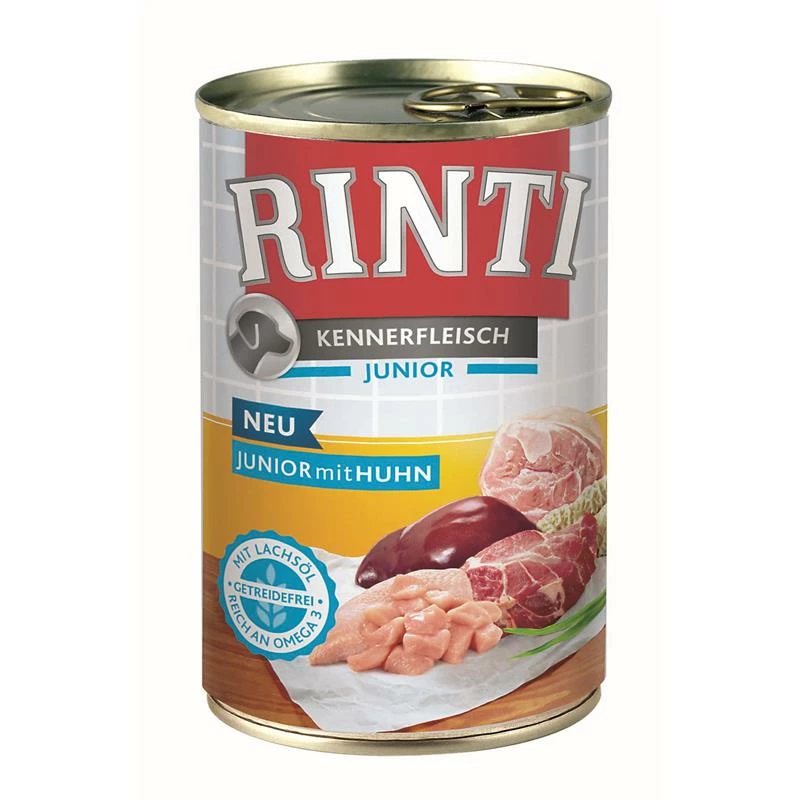Rinti Kennerfleisch Junior Huhn | 12x 400g Hundefutter Nass