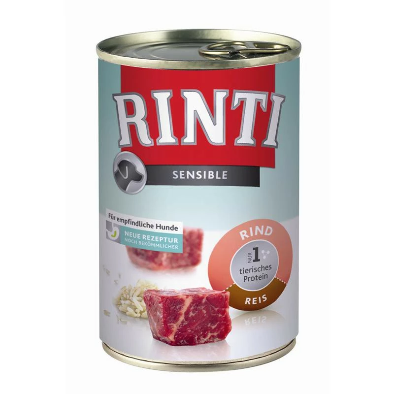 Rinti Sensible Rind + Reis | 12x 400g Nassfutter Für Allergiker