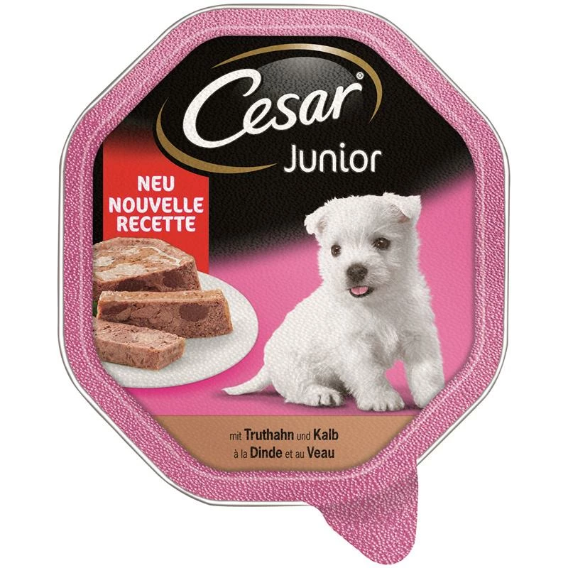 Cesar Junior Truthahn & Kalb In Pastete | 14 X 150g Hundefutter