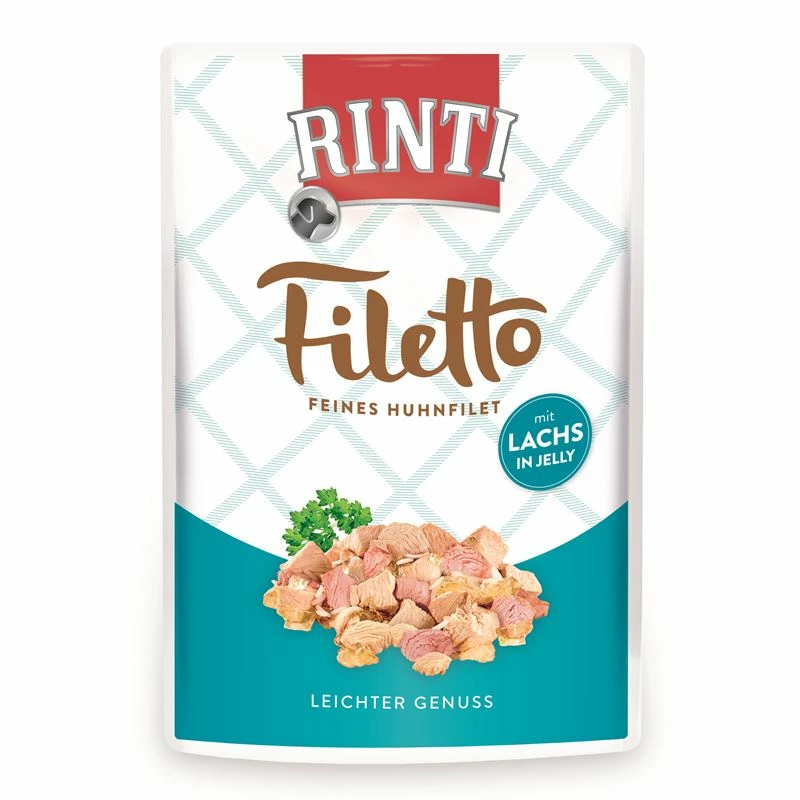 Rinti Filetto Jelly Huhn & Lachs | 24 X 100g Hundefutter