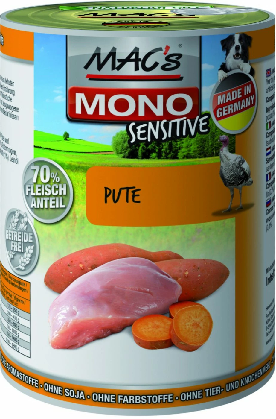 MACs Dog Mono Sensitive Pute | 6x 400g Hundefutter Nass
