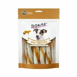 Dokas Kau-Twister Rinderhaut,Pansen&Hühnerbrust | 9x 200g Hundesnack