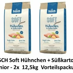 [Paket] Bosch HPC Soft Junior Hühnchen & Süßkart. | 2x 12,5kg Vorteilspackung