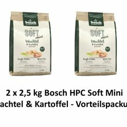 [Paket] Bosch Soft Mini Wachtel & Kart. | 2 X 2,5kg Hundefutter Vorteilspack