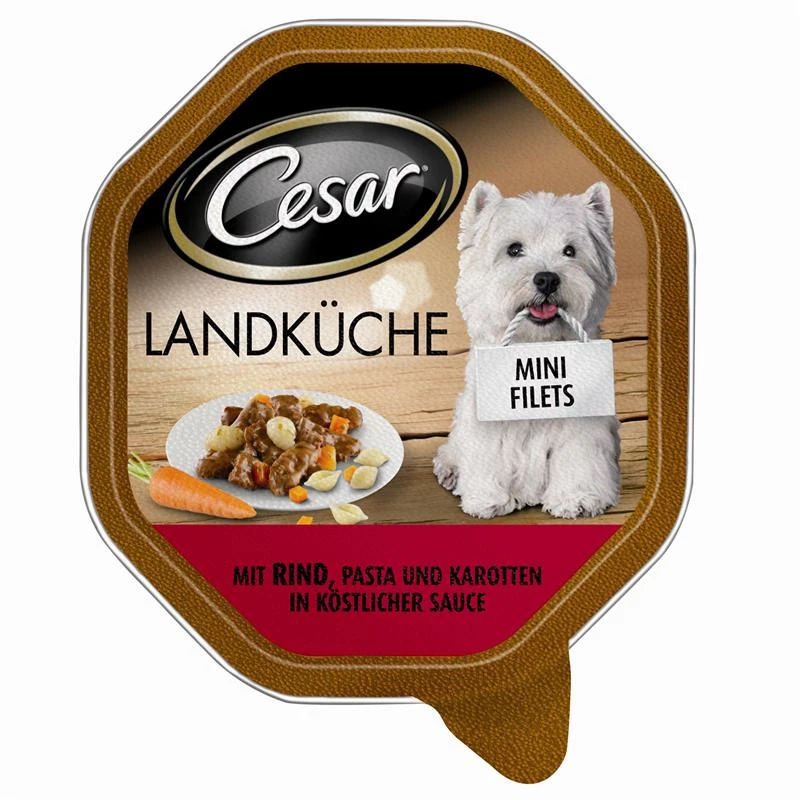 Cesar Landküche Rind, Pasta & Karotten | 14x150g