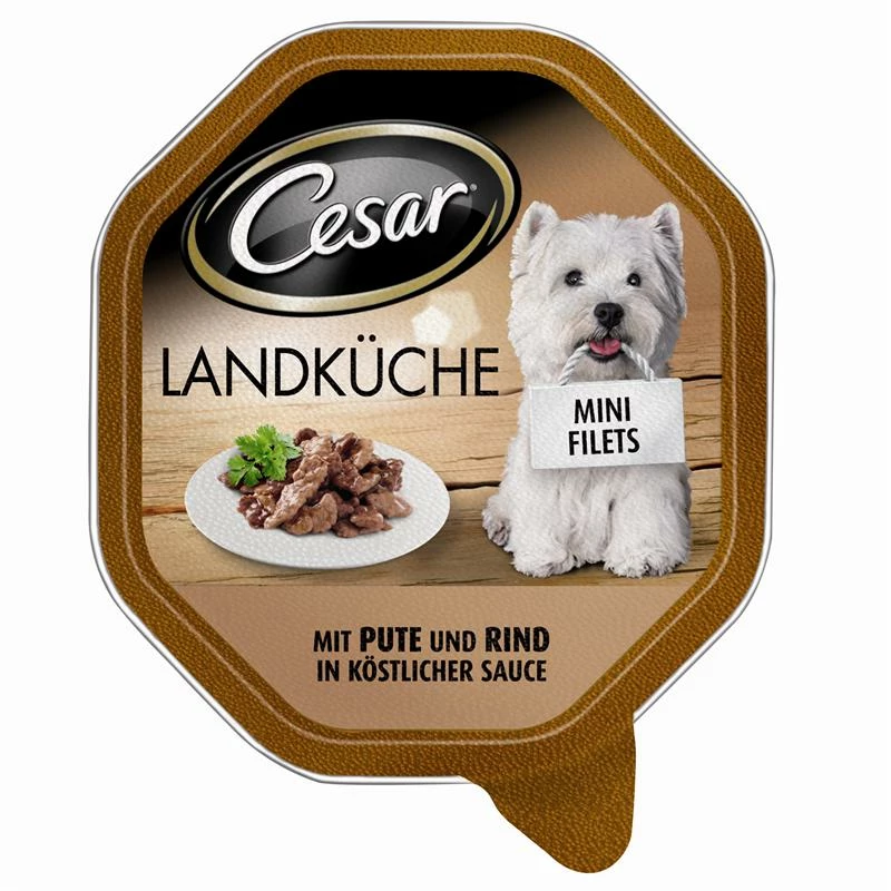 Cesar Mini Filet Mit Pute Und Rind | 14x 150g Hundefutter