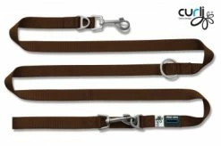 Curli Verstellbare Leine Nylon Braun | 200x 1,5cm Hundeleine