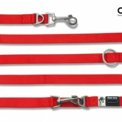 Curli Verstellbare Leine Aus Nylon | 200x 1,5cm Rot Hunde