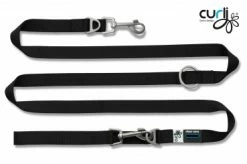 Curli Verstellbare Leine Aus Nylon | 200x 1,5cm Schwarz Hund