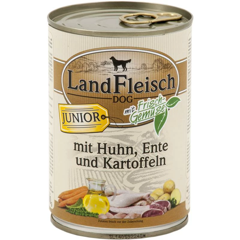 Landfleisch Junior Huhn Und Ente | 12x400g Hundefutter
