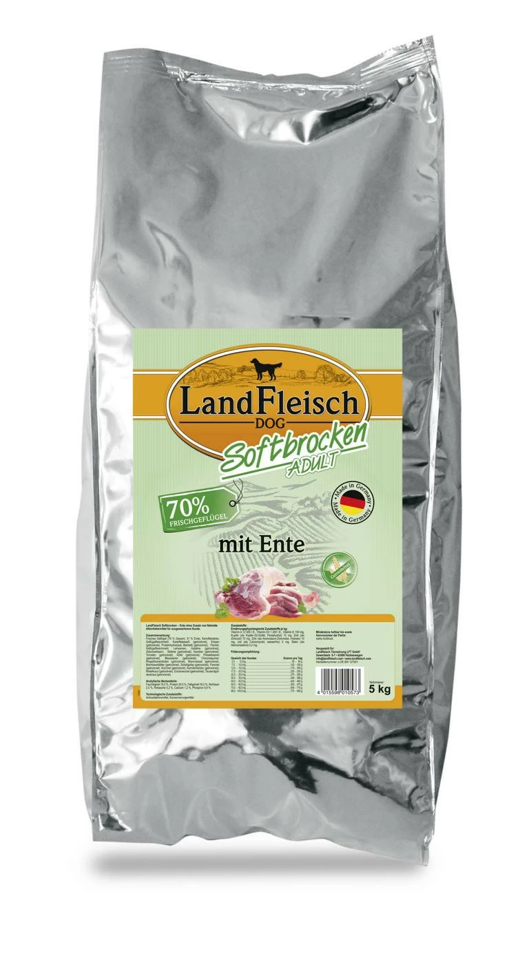 Landfleisch Softbrocken Adult Mit Ente | 5kg Hundefutter