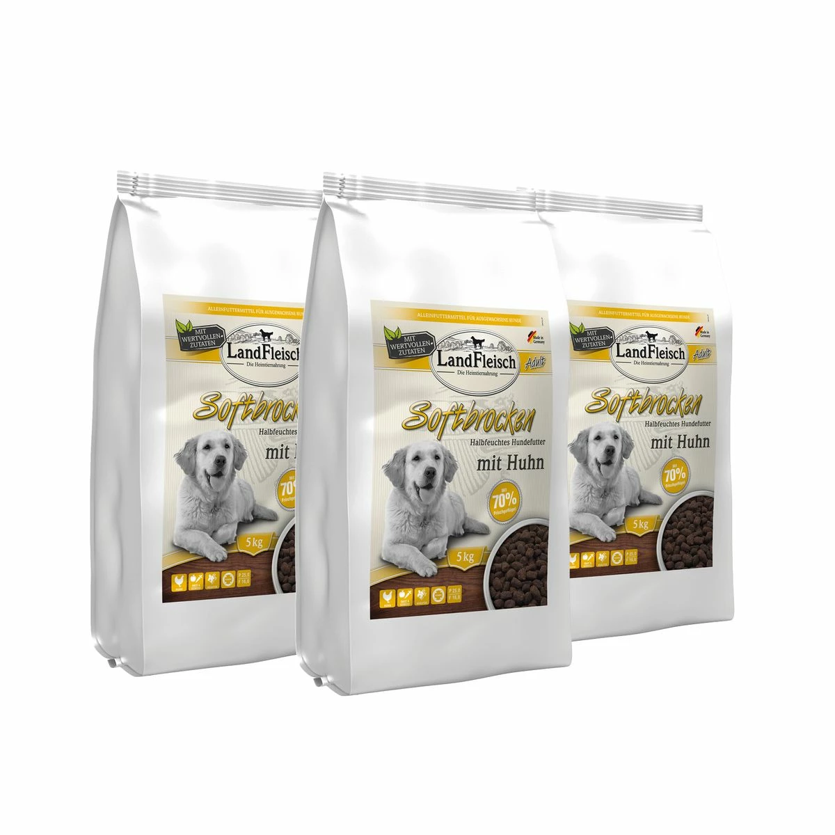 Landfleisch Softbrocken Mit Huhn | 15kg Hundefutter