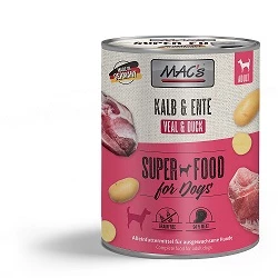 MACs Dog Kalb & Ente | 6x 800g Hundefutter Nass Getreidefrei
