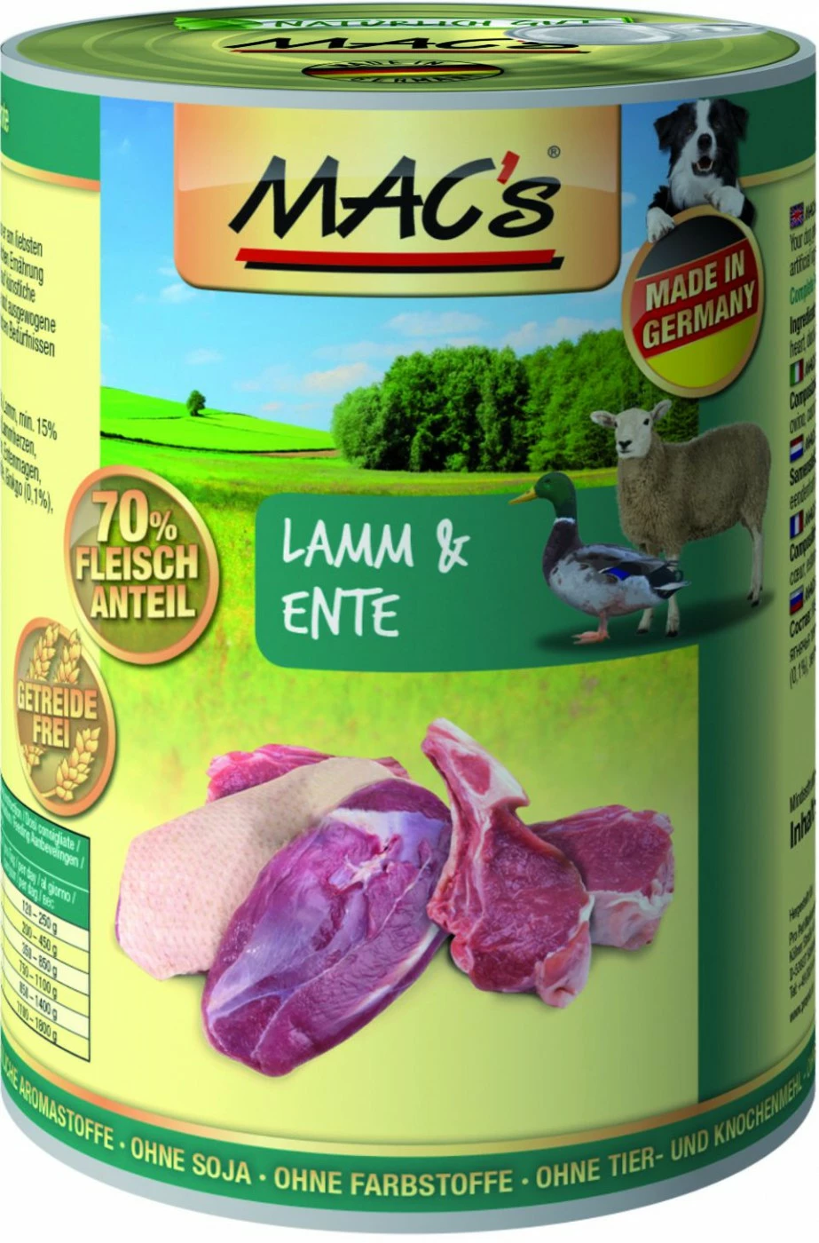 MACs Dog Lamm & Ente | 6x 400g Hundefutter Getreidefrei