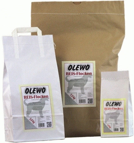 OLEWO Reis-Flocken | 3 Kg Ergänzungsfutter Für Hunde