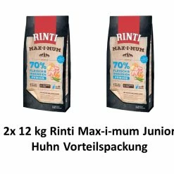 [Paket] RINTI MAX-I-MUM Junior Huhn | 2x 12kg Hundefutter Vorteilspack