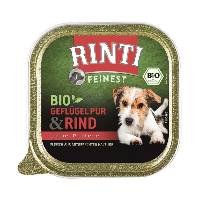 Rinti Bio Rind | 11x 150g Hundefutter Nass Mit Viel Fleisch