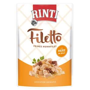 Rinti Filetto Jelly Huhn & Hühnerherz | 24 X 100g Hundefutter