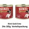 [Paket] Rinti Gold Entenherzen | 24 X185g Hundenassfutter Vorteilspackung