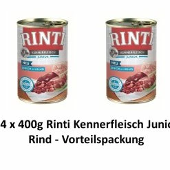 [Paket] Rinti Kennerfleisch Junior Rind | 24 X 400g Hundefutter Vorteilspack