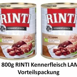 [Paket] Rinti Kennerfleisch Lamm | 24x 800g Hundefutter Nass