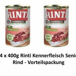 [Paket] Rinti Kennerfleisch Senior Rind | 24 X 400g Hundefutter Vorteilspack