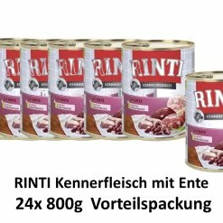 [Paket] Rinti Kennerfleisch Mit Ente | 24x 800g Hundefutter Sparpackung